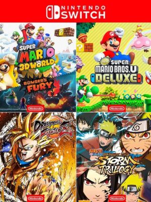 PACK 6 JUEGOS EN 1 MARIO 3D + MARIO DELUXE + 3 NARUTO + DRAGON BALL FIGHTERZ NINTENDO SWITCH