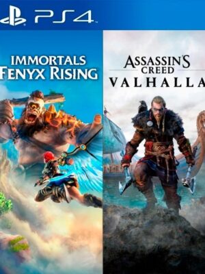 2 JUEGOS EN 1 ASSASSINS CREED VALHALLA MAS IMMORTALS FENYX RISING PS4