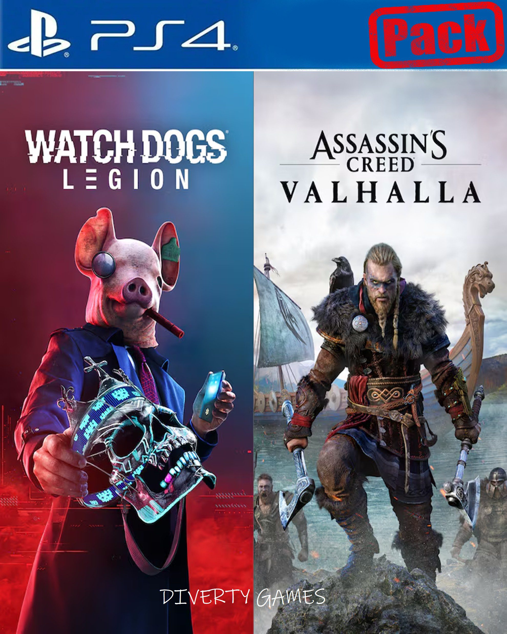 ASSASSINS CREED® VALHALLA + WATCH DOGS®: LEGION BUNDLE PS4