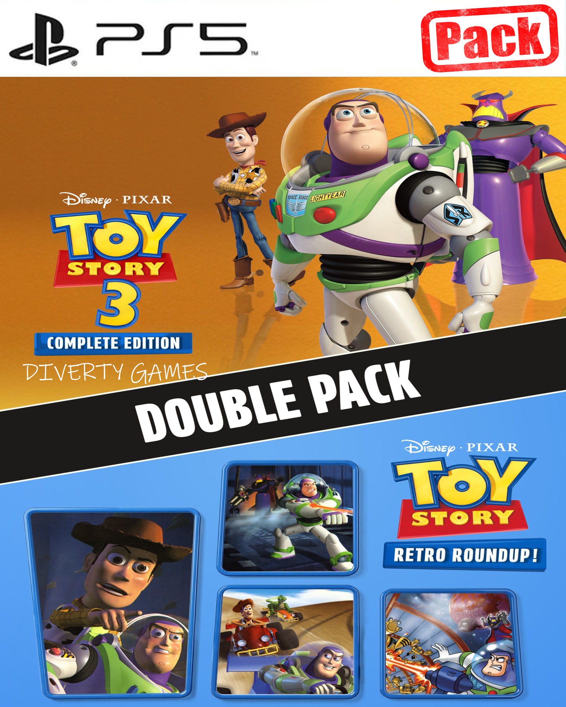 DISNEY/PIXAR TOY STORY: RETRO ROUNDUP! + TOY STORY 3 COMPLETE EDITION DOUBLE PACK PS5
